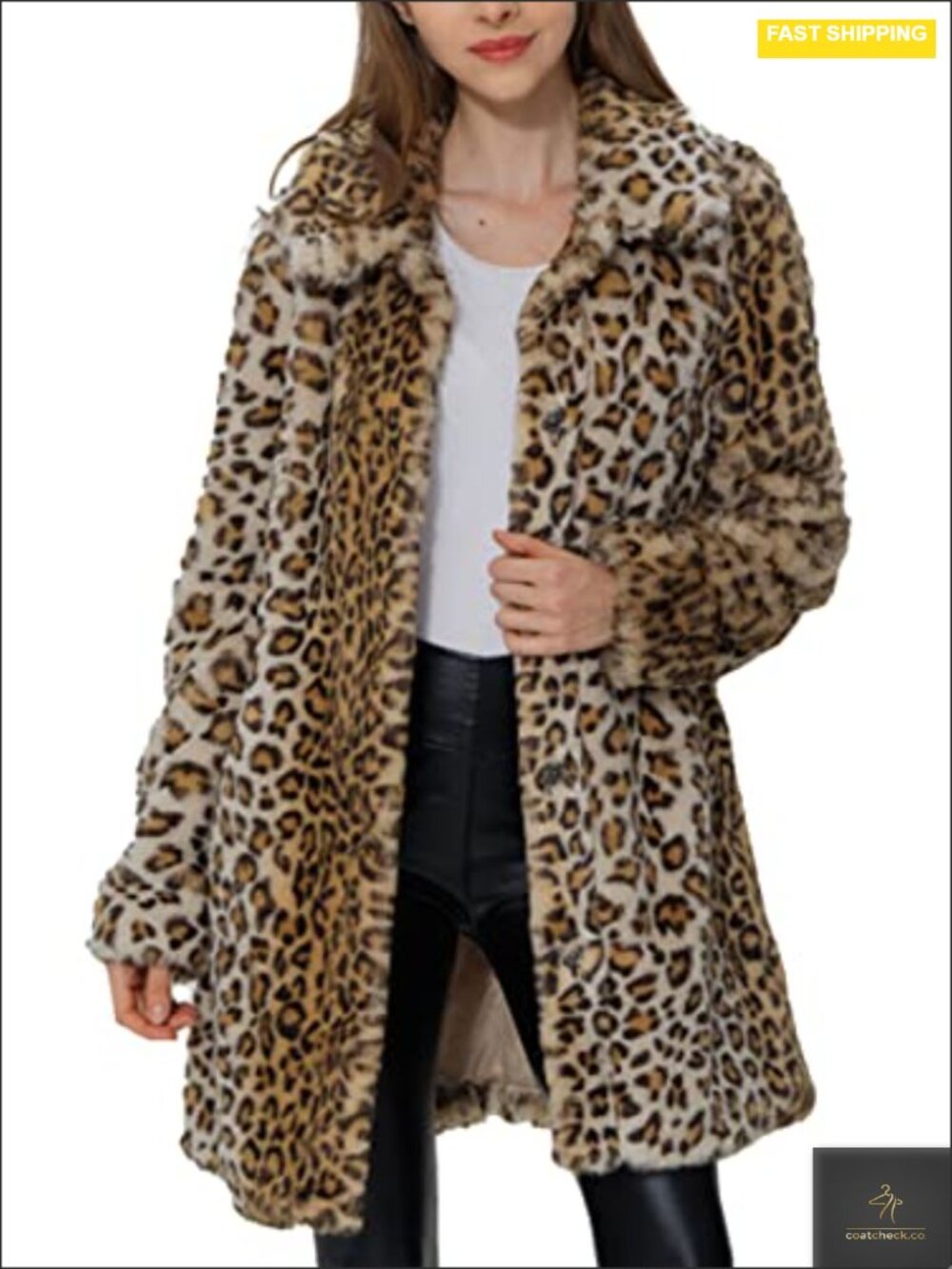 Faux Fur Long Winter Coat Fuzzy Fleece Lined Overcoat Plus Size